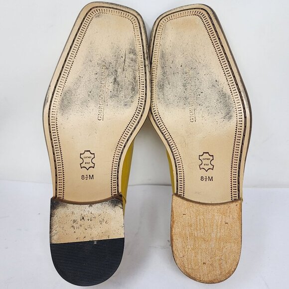 Giorgio BrutiniYellow Leather Mens Square-Toe Oxford Dress Shoes 8.5M - Picture 6 of 11